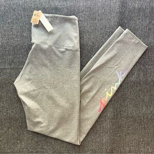 NWT PINK Cotton High Waist Full Length Leggings Ombré Grey M